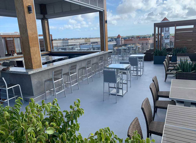 Rooftop restaurant and bar